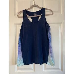 Vineyard vines performance women's navy floral print racer back tank top size S